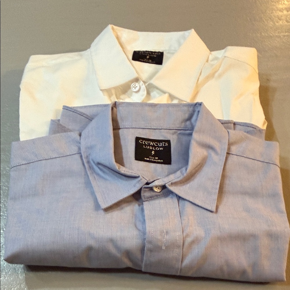 Crewcuts Men's Classic White and Light Blue Dress Shirts